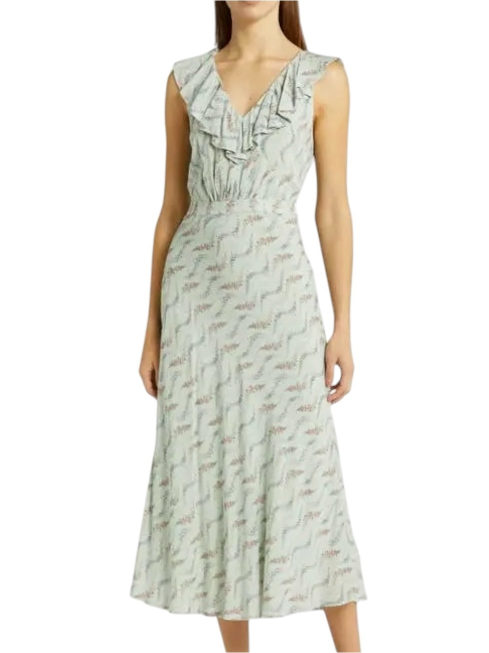 PAIGE Shona Maxi Dress Dusty Sage Multi Size 2 NWT